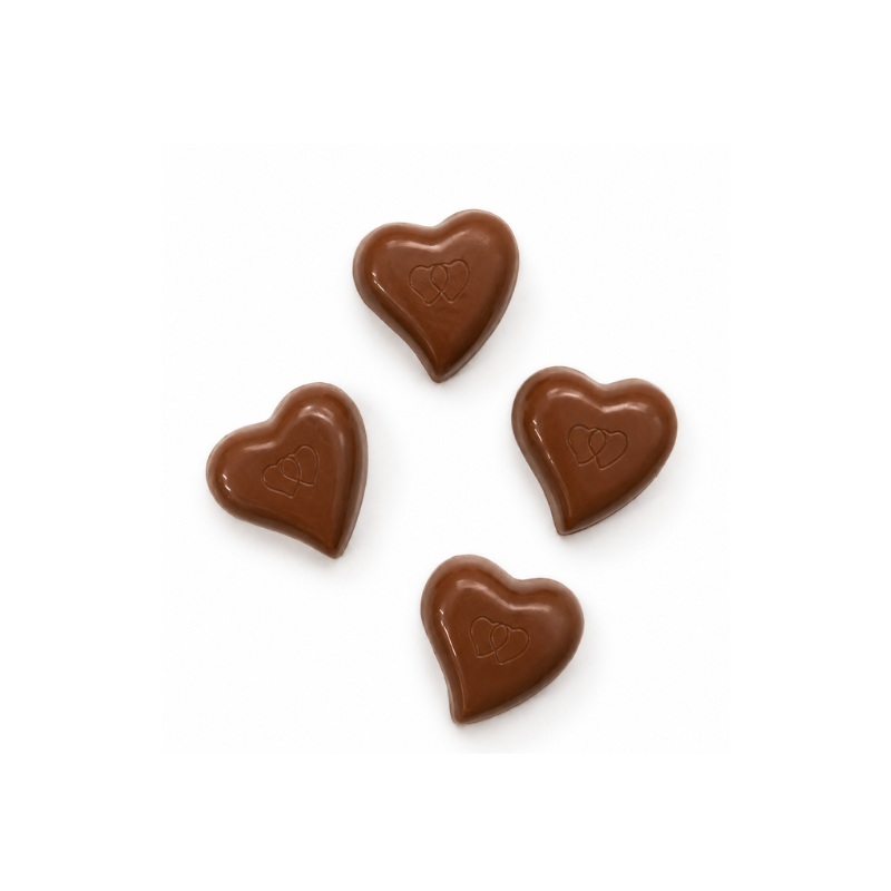 Cuore con cuori<br>intrecciati al latte