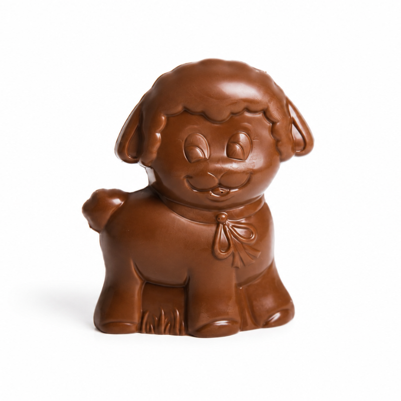 Box espositore con agnello con fiocco al latte