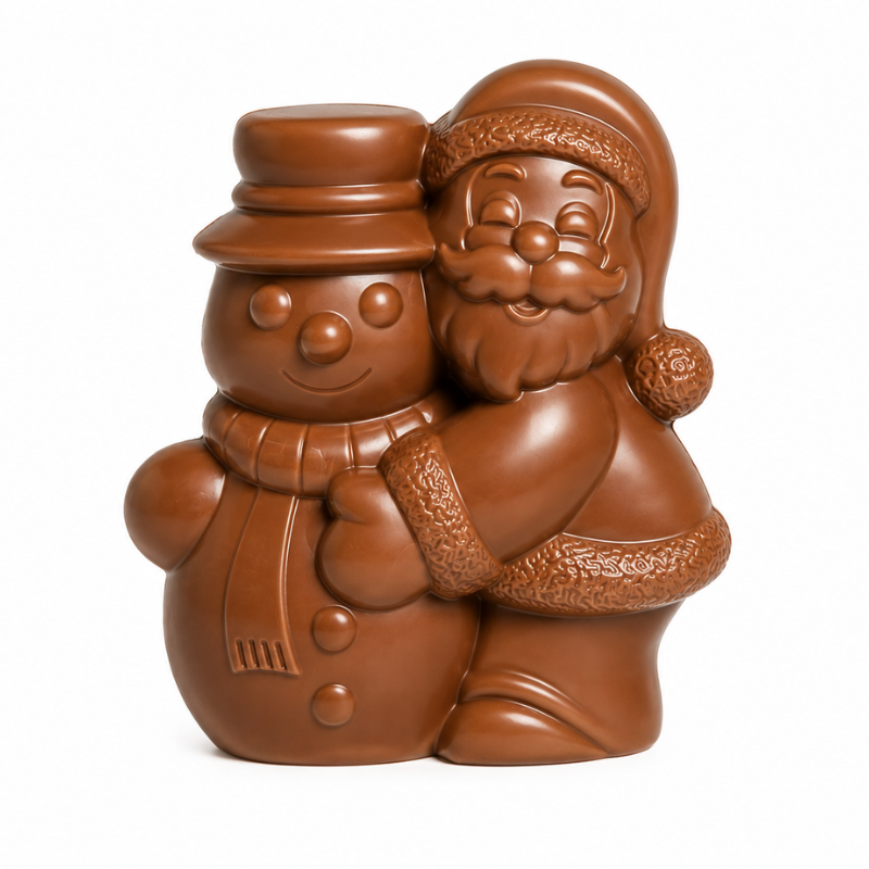 Box espositore con Babbo Natale con pupazzo al latte