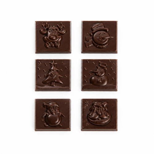 Scatola di quadrotti <br>natalizi fondenti <br>(24 pezzi)