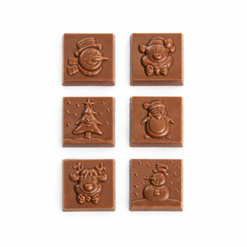 Scatola di quadrotti natalizi al latte <br> 24 pezzi