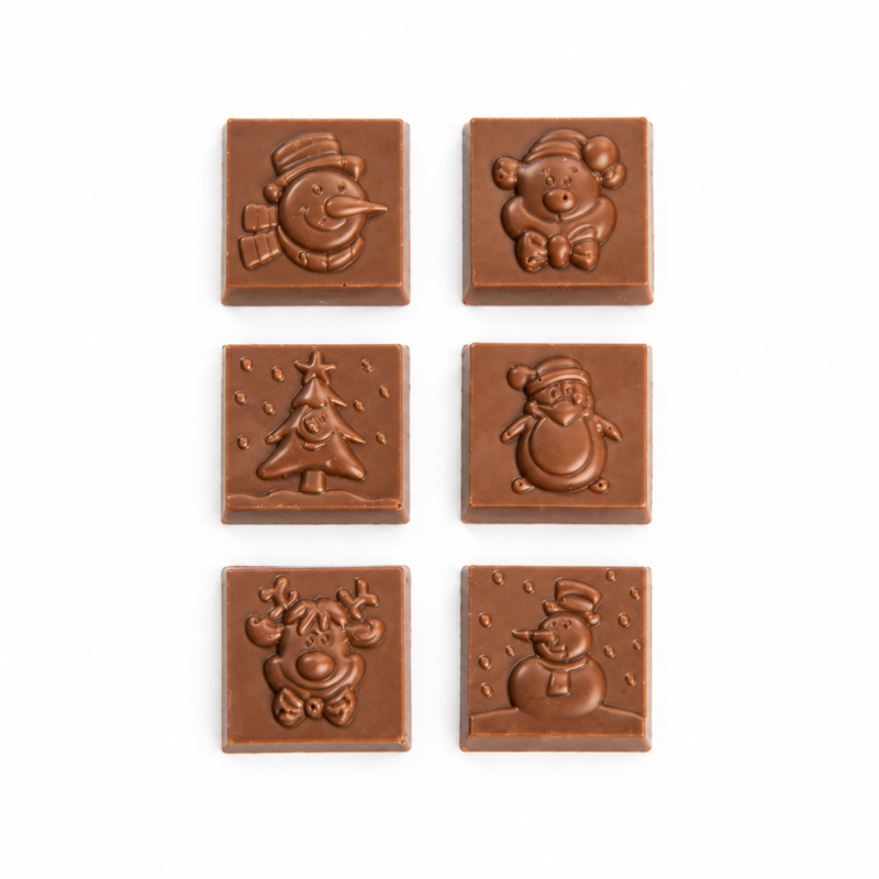 Scatola di quadrotti natalizi al latte <br> 24 pezzi