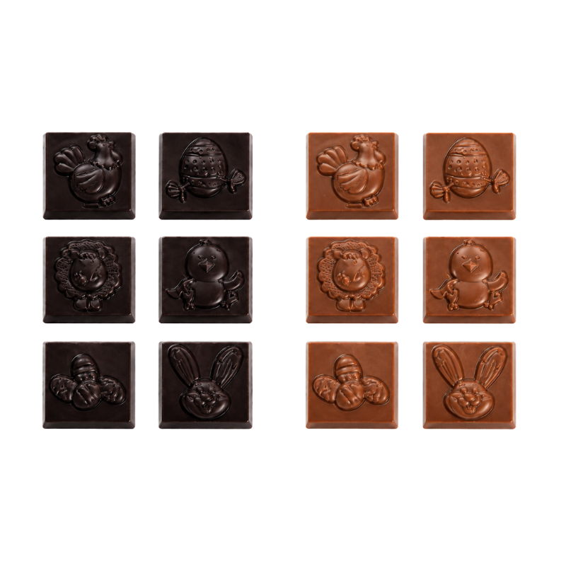 Scatola di quadrotti pasquali<br> misti 24 pezzi